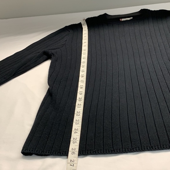 Levi’s Long Sleeve Crew Neck 100% Cotton Ribbed Sweater Black XL Unisex - Picture 8 of 9